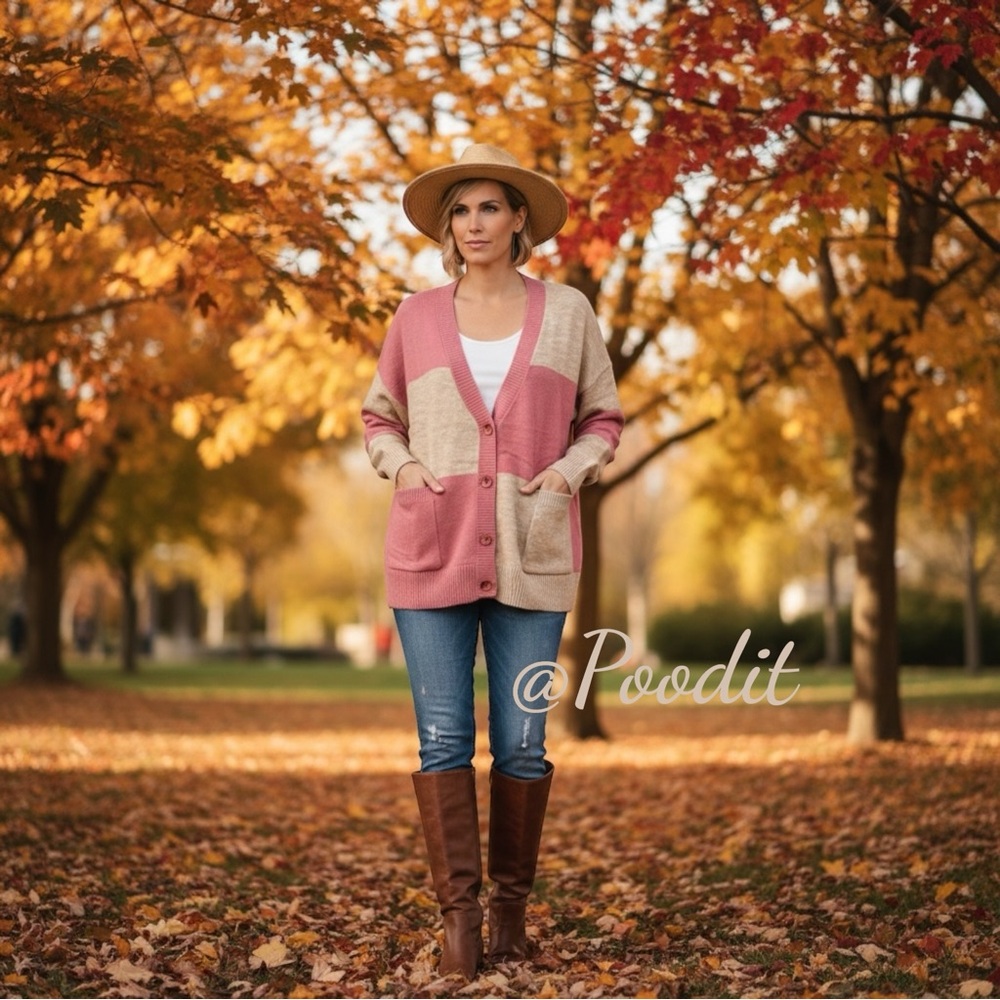 PEACH LOVE CALIFORNIA oversized cardi sz S M L - Picture 3 of 9